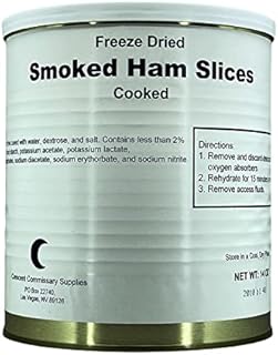 Freeze Dried Smoked Ham, Dehydrated Canned Meat for Long Term Food Storage up to 20 year shelf life and Emergency Preparedness Kits. (Smoked Ham Slices)