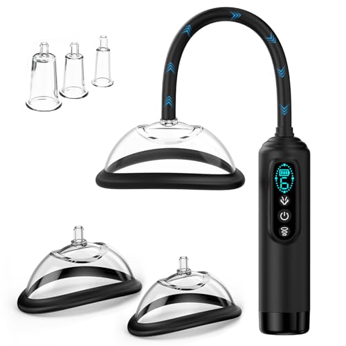 Jouets Pour Tétons-Pompe à Chatte, Pompe Vaginale Électrique BDSM avec 6 Modes d'Aspiration&Écran d'Dffichage, Suceurs de Clitoris Jouets Sexuels pour Adultes pour Femmes/Couples, Comprend 5 Tasses