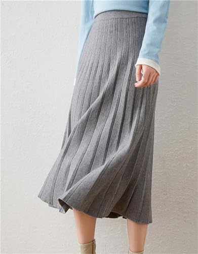 Beralst Women's Pleated Knit Sweater Midi Skirts2