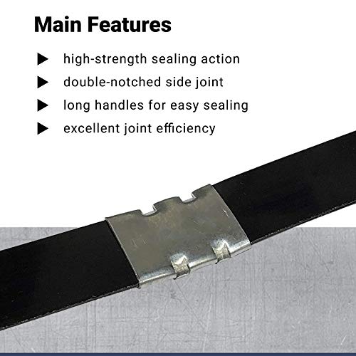 Image of IDL Packaging C-318 Double-Notched Side-Action Sealer /Crimper for 1 1 /4 inch Steel Strapping - Hard and Durable Steel Construction - Professional Gear with High-Strength Sealing Action