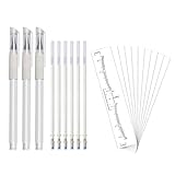 Règle à sourcils, 10 règles de dessin pour les sourcils + 3 marqueurs pour la peau avec 6 recharges, pochoir à sourcils, réutilisable, auto-adhésif, autocollants pour sourcils pour débutants
