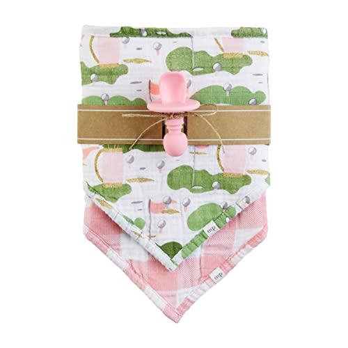 Image of Mud Pie Baby Girl Set of 2 Golf Bibs and Spoon Set