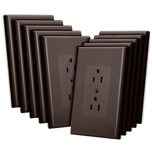 Bates 1-Gang Duplex Wall Plate 10 Pack Dark Brown