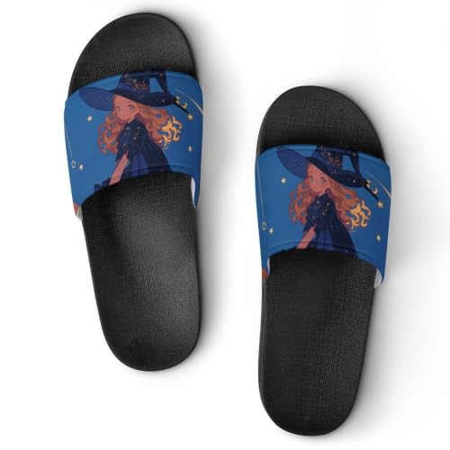 Sandales Sorcière de la Lune Étoilée - Claquettes de Bain et Chaussons de Maison Unisexe 37