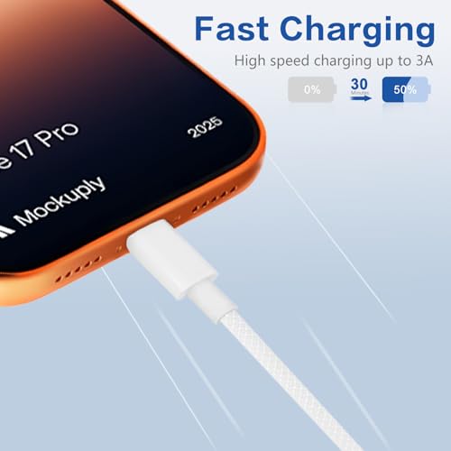 USB C to USBC Cable 10ft,Long 10 feet iPhone Charger Cable Fast Charging Power Cord [Apple MFi Certified] for iPhone air 17 16 15 Pro max/Plus/for iPad Pro/Min, Type C to USB-C Charger