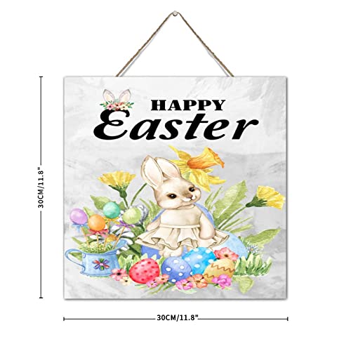 Déco murale Happy Easter Bunny en bois pour une ambiance de Pâques positive