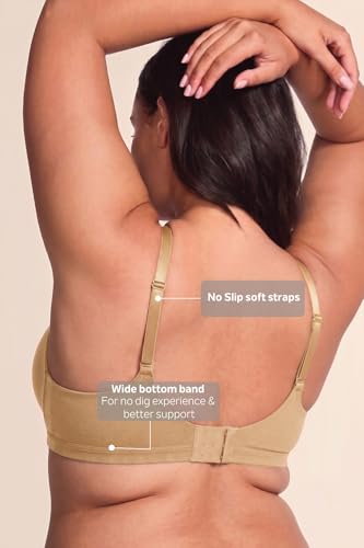 Image of Van Heusen Women's Cotton Minimiser Bra | Non‑Padded | Wireless | Full‑Coverage | Reduces bust size by 1.5inches | Double‑Lined laminated cups for superior hold | High‑Stretch Cotton | Anti‑Bacterial Tech | Keeps you dry and Fresh | Sweat Absorbent | Fabric Straps for better support | Style 22011