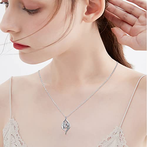 TRISHULA Horse Necklace 925 Sterling Silver Infinity Pendant Necklace Jewelry Christmas Valentine Mothers Day Birthday Gifts for Women Her Mom Daughter4