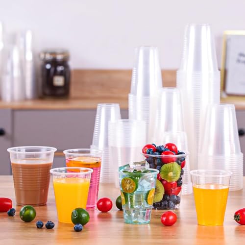 Lamosi 300 Pack 12 oz Clear Plastic Cups,12 Ounce Disposable Cups, Cold Drinking Cups for Party, Picnic, BBQ, Travel, Halloween, Christmas, Events