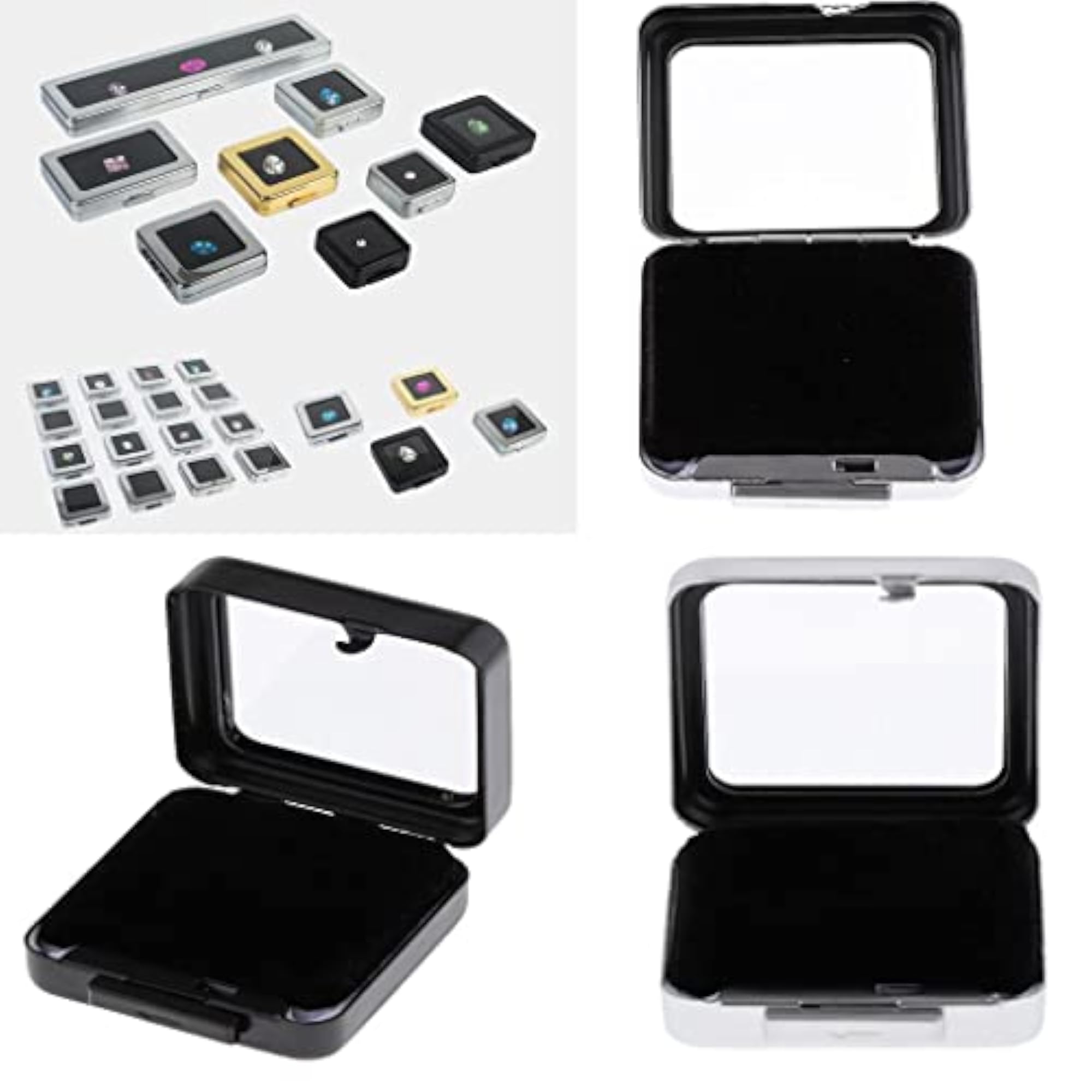 Metal Jewelry Gift Box for Loose Diamonds, Silver