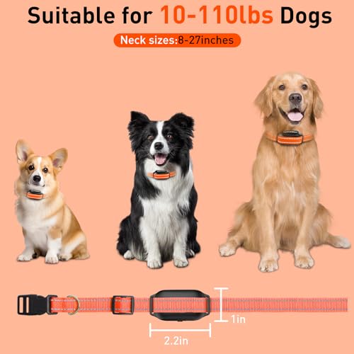 DOGLinsen No Shock Dog Training Collar With Controller 3300ft Range, 9 Style Tones and Vibration for Small Puppy Medium Large Dogs