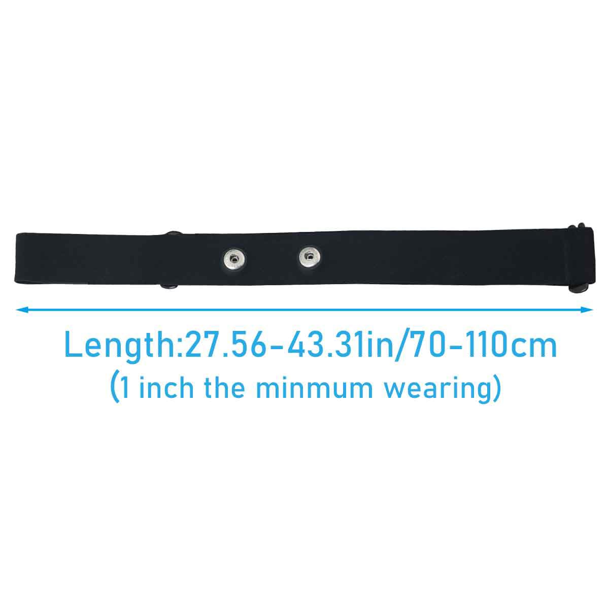 WHYHKJ Heart Rate Monitor Chest Replacement Strap Adjustable Soft Strap Heart Rate Chest Strap Replacement Strap Cycling Heart Rate Elastic Compatible Heart Rate Sensor for Running Yoga Cycling Black