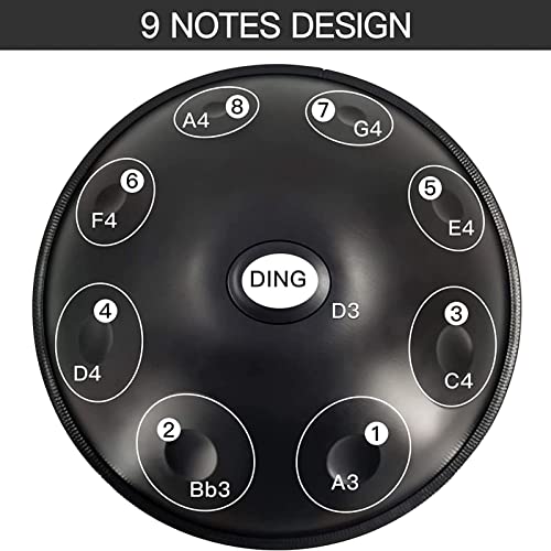 Handpan Drum Instrument en Re menor 9 Notas 22 pulgadas miniatura 3