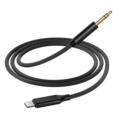 goingaux Aux Kabel f&uuml;r iPhone aux Kabel f&uuml;r Auto 3,5mm aux Adapter Kompatibel mit iPhone 12 7 8 X Xs Xr 11 13 f&uuml;r Auto-Stereoanlagen (Schwarz)