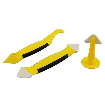 LOOM TREE 3Pcs Caulking Tool Kit Corner Sealant Silicone Grout Remover Scraper Set