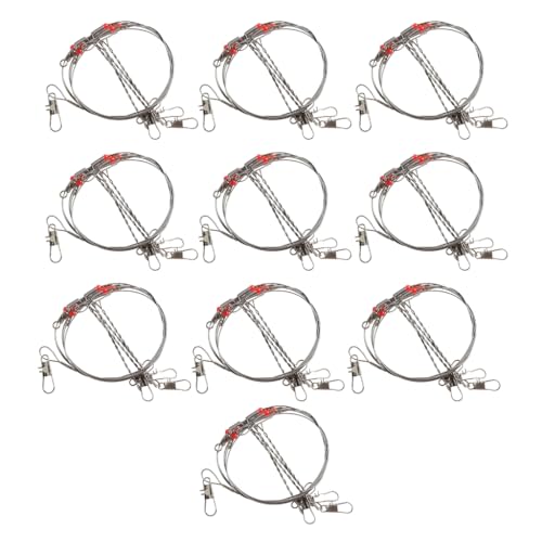 NLAIOUSL 10Pcs Fishing Wire Leader Stainless Steel Sea Fishing Line Bottom Tackle Fishing Tool