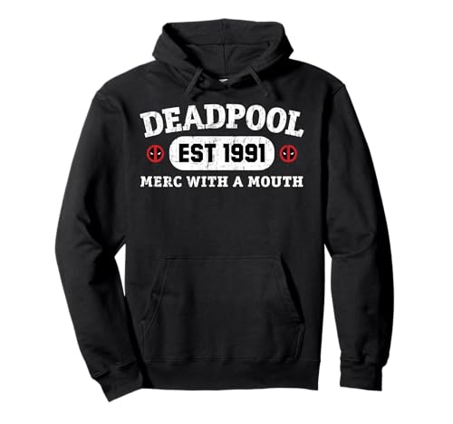Hoodie Deadpool 30th Merc With A Mouth Est 1991 sweat à capuche Marvel noir