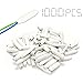 QIYAT Dry B-Connectors Wire Splices Wire Crimp Bean Type Splice for Low Voltage, White (1000Pcs)