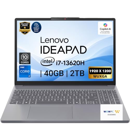 Image of Lenovo IdeaPad Slim 3 15.3 inch Laptop, i7-13620H 40GB DDR5 2TB SSD, Win 11