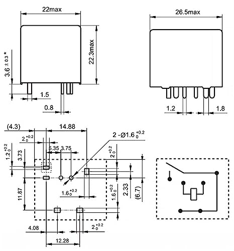 Relé electromecánico TRKP-LS-H1 de 24V y 6 pines 3