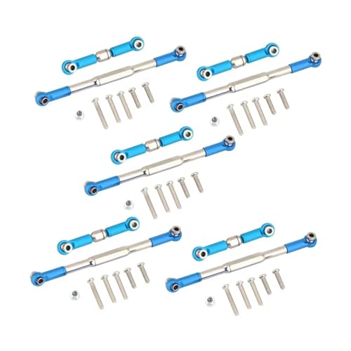 Rc Special Connecting Rod for WPL 1608T 10X Rod CNC Machining Aluminum Alloy Steering Linkage Rod Set Blue Rc Car Parts and Accessories Upgrade Replacement and Use