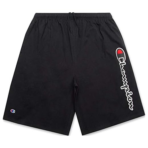 Champion Mens Big and Tall Lightweight Cotton Jersey Shorts Black 4X