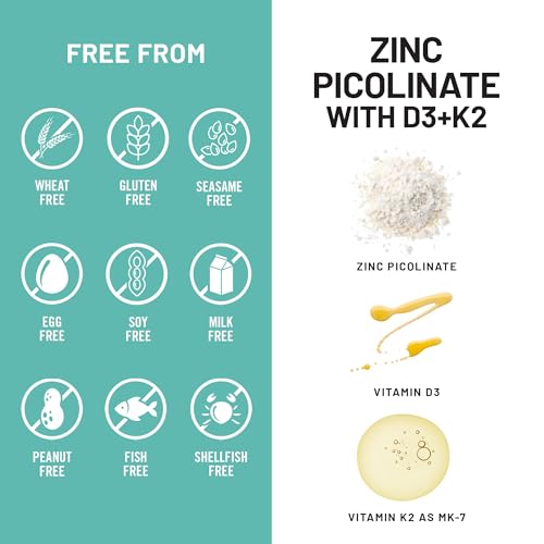 NatureWise Zinc Picolinate with D3 + K2 - Zinc Supplements for Men & Women + Vitamin D3 K2 - Supports Immune & Bone Health* - Non-GMO, Gluten Free, USA Manufactured - 30 Capsules[30 Day Supply] - image 8