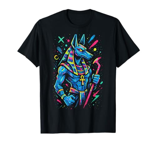Anubis - Egyptian Death God with Hieroglyphs T-Shirt