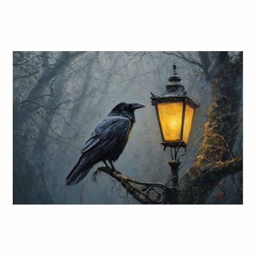 Décorations de fête d'Halloween mystiques avec peinture de corbeau
