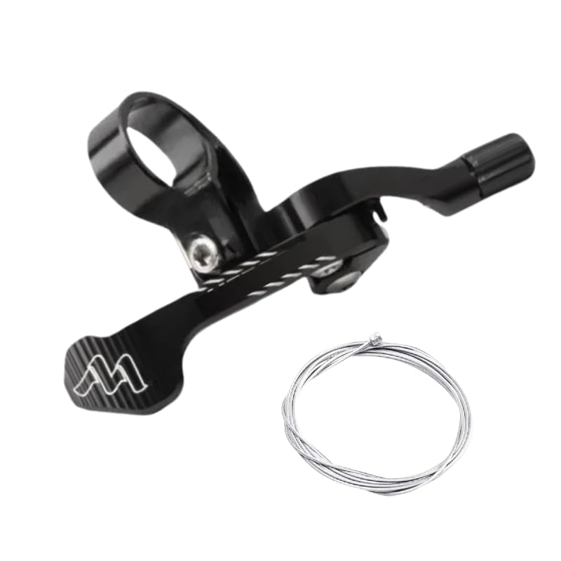WEEVDRIE Dropper Seat Post for Mountain Bike, MTB Dropper Post Lever, Aluminium, Bicycle Seat Post Lever for 22.2 mm Handlebar, Remote Control with Dropper, Adjustable Remote Control (Black)