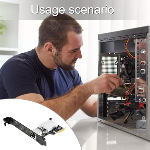 QINGFAN Tarjeta de Red PCIE4.0 1X 10Gbps con Puerto RJ45 para Transferencia de Datos Rápida y Baja Latencia miniatura 2