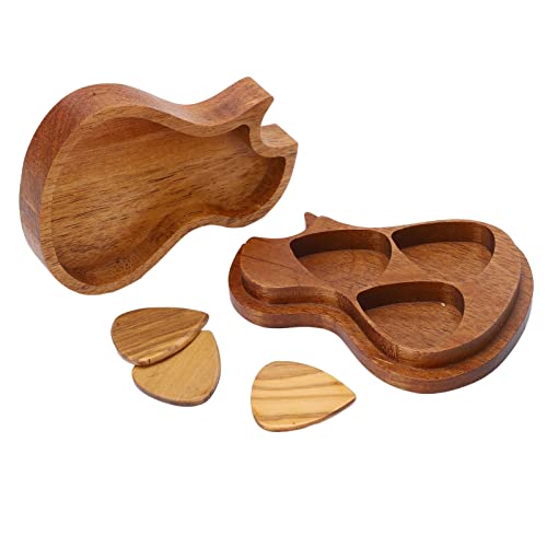 Weikeya Médiators de Guitare, Support de médiator de Guitare décoratif en Bois d’olivier Portable résistant à l’usure pour la Performance - Les Beatles, Paul McCartney, John Lennon, RIngo Starr, George Harrison Weikeya Médiators de Guitare, Support de médiator de Guitare décoratif en Bois d'olivier Portable résistant à l'usure pour la Performance