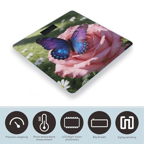 Báscula digital de baño con vidrio templado y pantalla LED miniatura 3