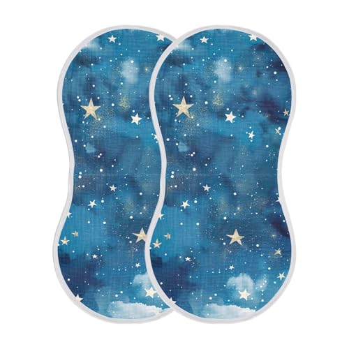 Baby Burp Cloths, Soft Absorbent Burping Cloths for Babies, Cotton Milk Spit Up Rags, Large Size for Newborns, Baby Boys and Girls (Dreamy Starry Night)2