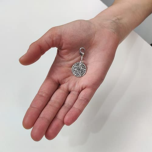 Charms Tetragramaton amuleto plata envejecida para protección