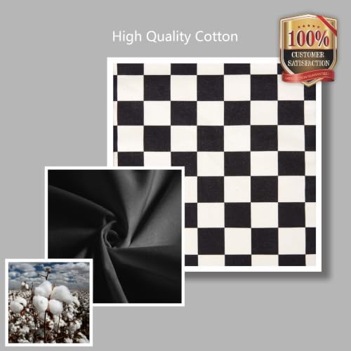 Image of TOPDesign 1-Pack Canvas Tote Bag with an External Pocket, Reusable Grocery Shopping Bag, Top Zipper Closure, Daily Essentials (Checkerboard /Black)