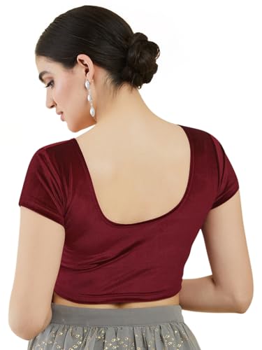 Chandrakala Velvet Blouses for Women Sarees,Stretchable, (B104-P)3