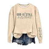 2025 Moderna sudadera con capucha con estampado de letras para mujer | Sudadera de moda para invierno suéter grueso, beige, M