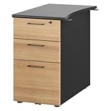bureau gautier office yes Sécurité renforcée. Gautier office Caisson Hauteur de Bureau 3 tiroirs chêne ambré Profondeur 80 cm - Jazz