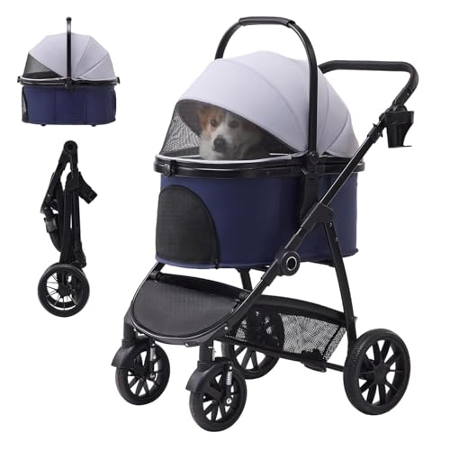 Image of 3-in-1 Dog Stroller for Small and Medium-Sized Dogs up to 55 lbs