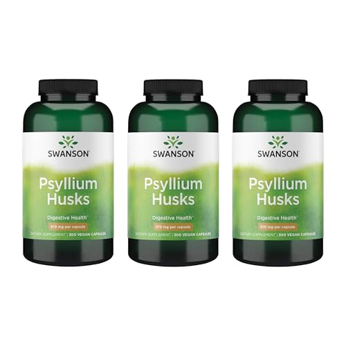 Swanson Psyllium Husk Dietary Fiber Supplement 610 mg 300 Capsules - (3 Pack)