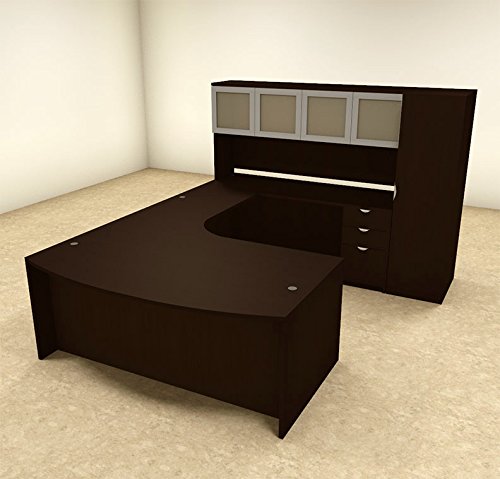 6pc U Shape Modern Contemporary Executive Office Desk Set OF-CON-U10