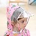 JiAmy Kids Rain Suit Toddler Hooded Rainsuit Poncho Full Body One Piece Coveralls Raincoat for Girls and Boys 1-7 Years, Pink