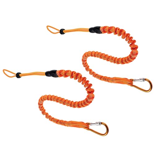 blispring 2 Stück Nylon-Werkzeug-Lanyard-Seil mit Federschraubverschluss-Karabiner, funktionierendes Sicherheitsseil mit Absturzsicherung, Werkzeug-Tether-Lanyard