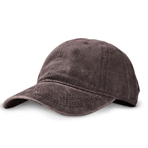 Unisex Vintage Washed Cotton Baseball Cap - Coffee