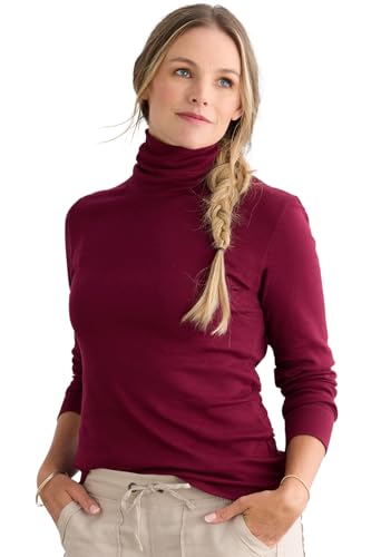 Image of Fair Indigo Women's Organic All-Cotton Luxe Turtleneck