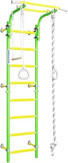 Wallbarz Family - Barra de pared de acero (4 W, incluye equipo de gimnasia), color verde