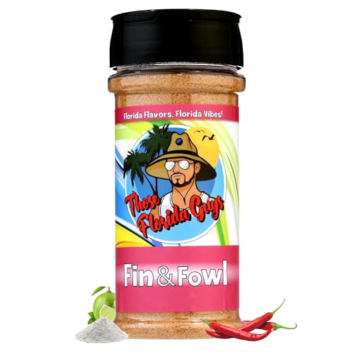Fin & Fowl Spices & Rubs, 120g - Florida Coastal Blend of Zesty Citrus & Chipotle With Zero Sugar - Perfect sea Salt and Vinegar Seasoning for Chicken, Fish, Duck & More