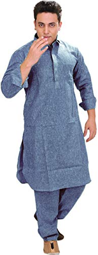 Image of Exotic India Men's Cotton Kurta Pyjama