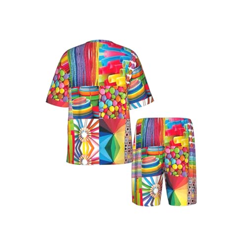 Tenue décontractée homme avec pyjama court imprimé multicolore et fluide - 5